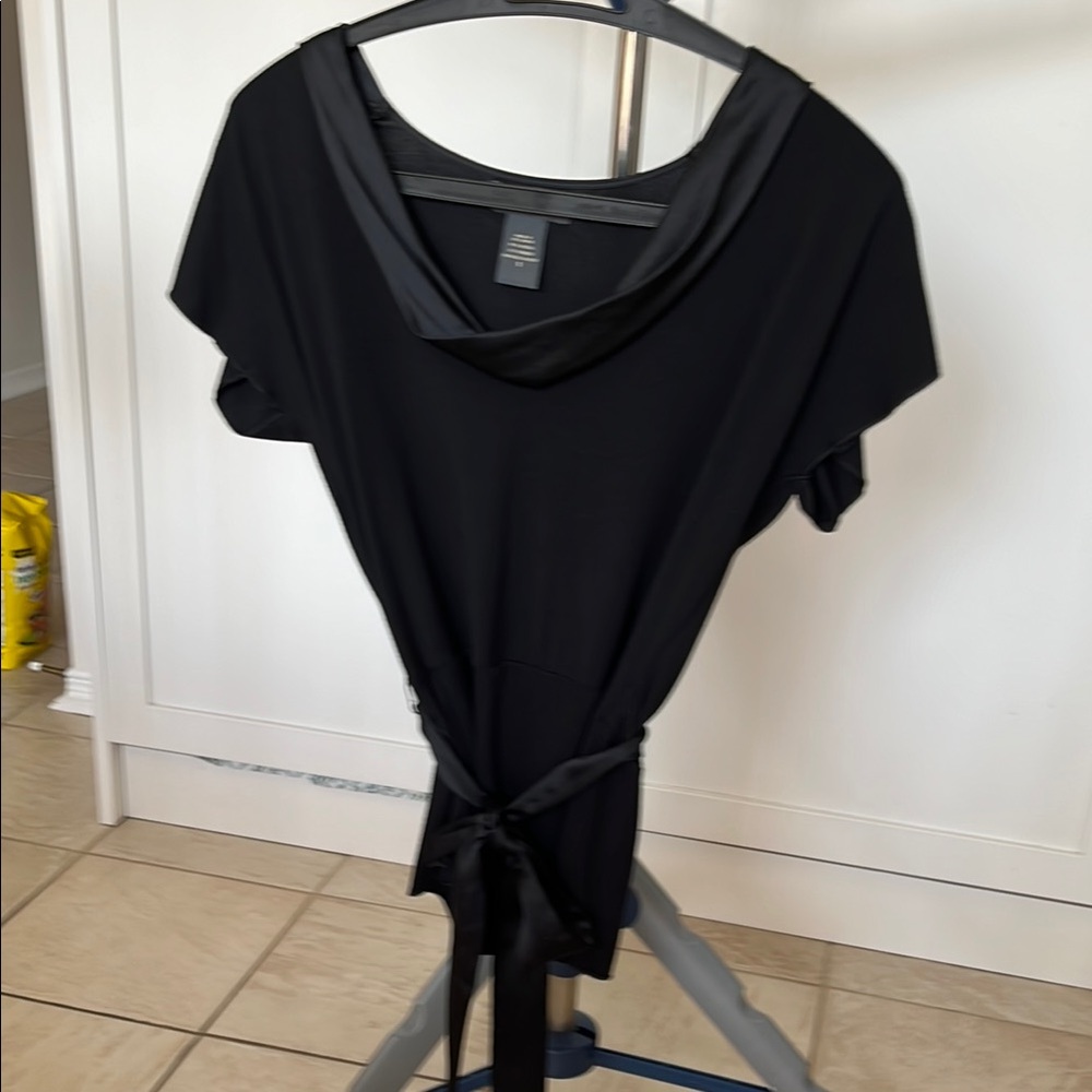 Banana Republic Black Satin Trim Top